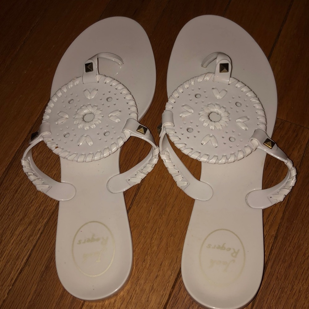 Jack Rogers white jelly sandals